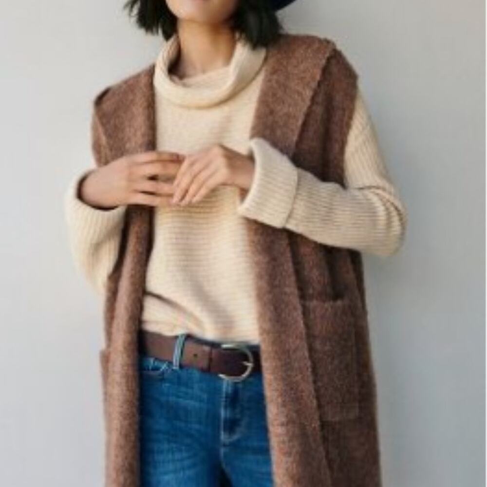 ANTHROPOLOGIE Pilcro Cowl Neck Sweater Brown NWT in XXSP